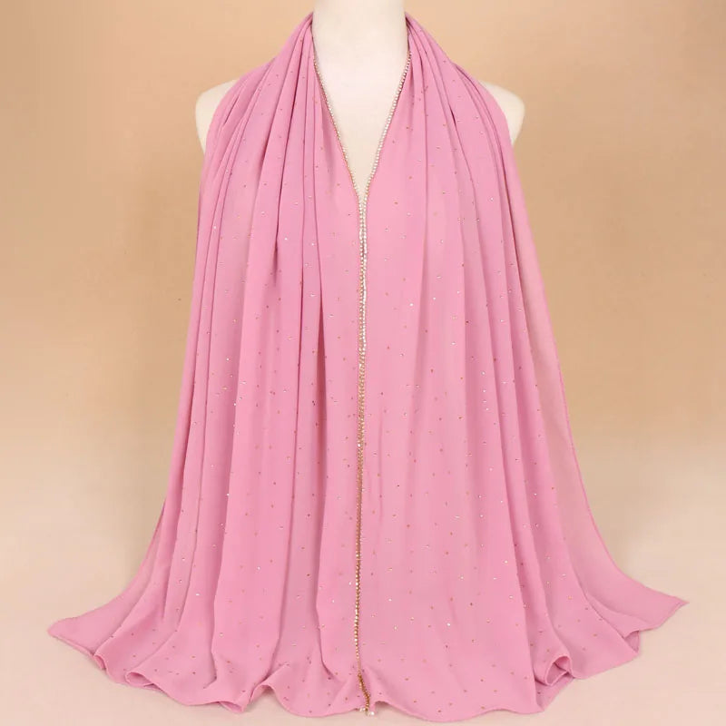 Rhinestone Luxury Hijab - Green - Nour Modesty