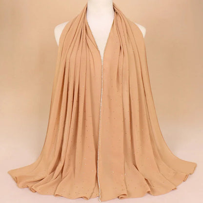 Rhinestone Luxury Hijab - Green - Nour Modesty