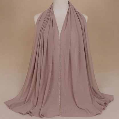 Rhinestone Luxury Hijab - Green - Nour Modesty