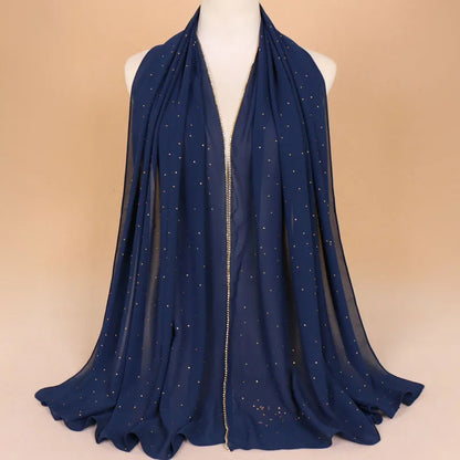 Rhinestone Luxury Hijab - Green - Nour Modesty