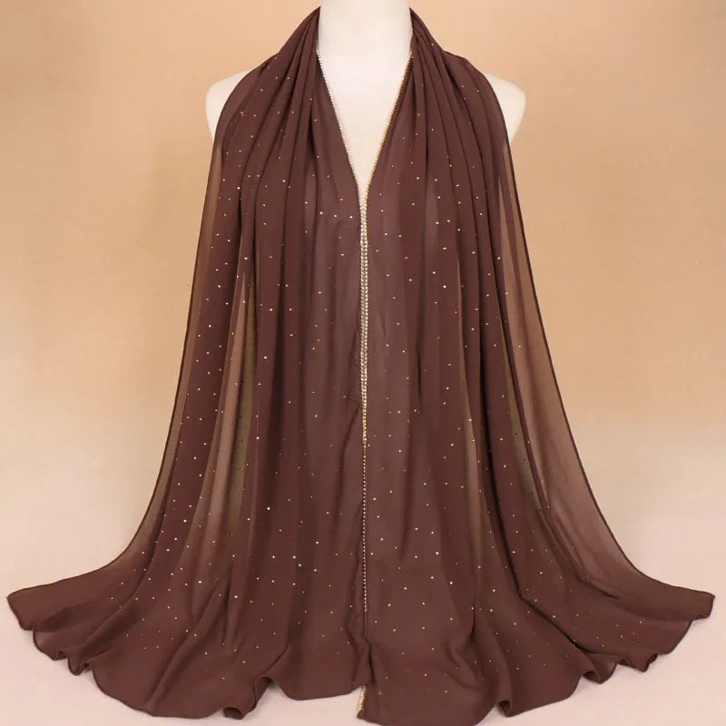 Rhinestone Luxury Hijab - Green - Nour Modesty
