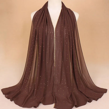 Rhinestone Luxury Hijab - Green - Nour Modesty