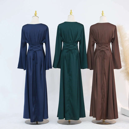 Luxury Long Satin Cape Dress