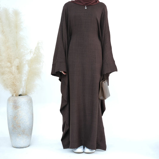 Linen Butterfly Abaya - Nour Modesty