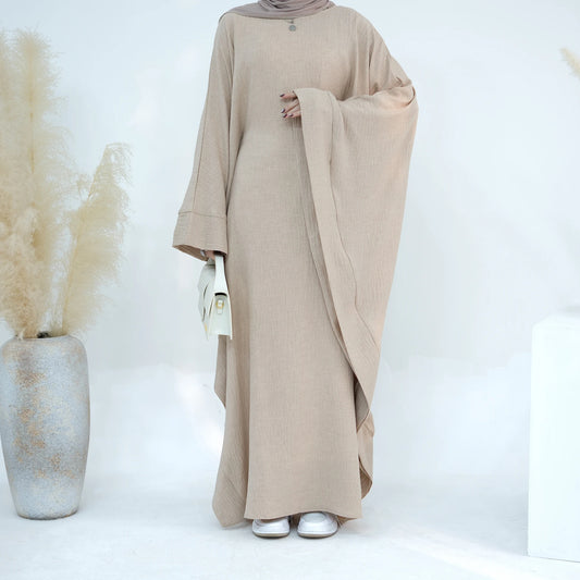 Linen Butterfly Abaya - Nour Modesty