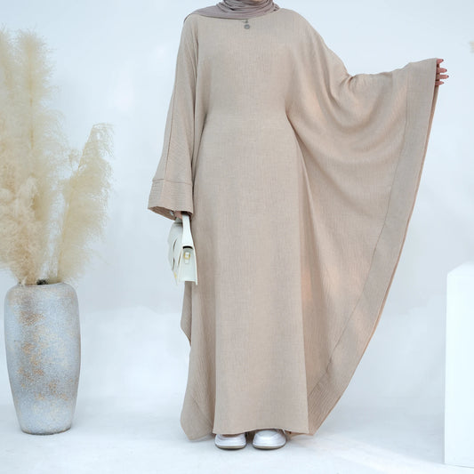 Linen Butterfly Abaya - Nour Modesty