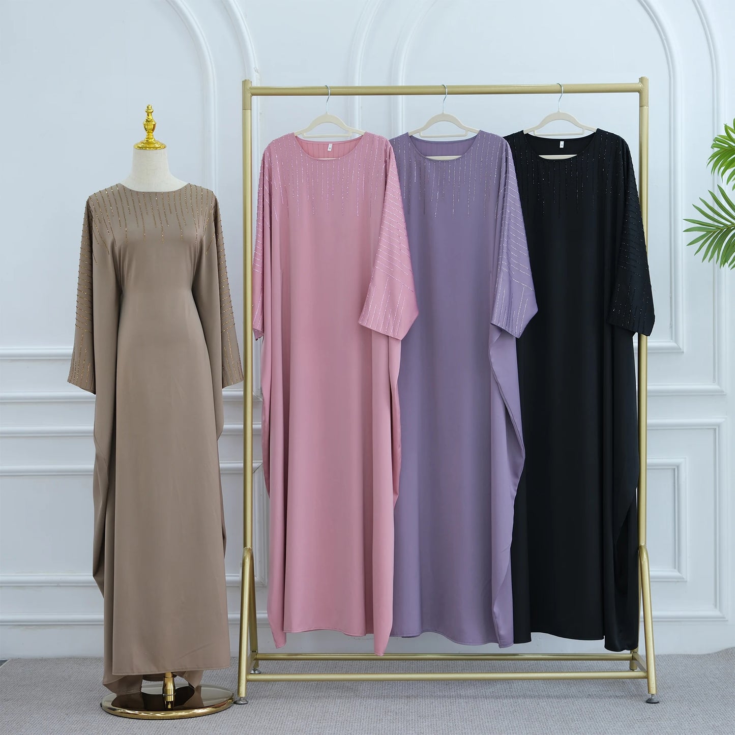Rhinestone Butterfly Abaya