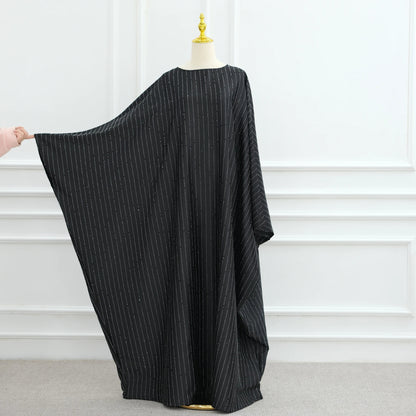 Rhinestone Butterfly Abaya Blue