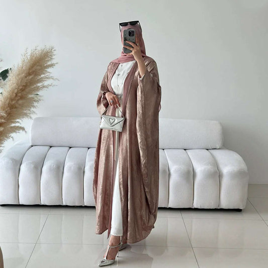 Elegant Open Abaya - Pink