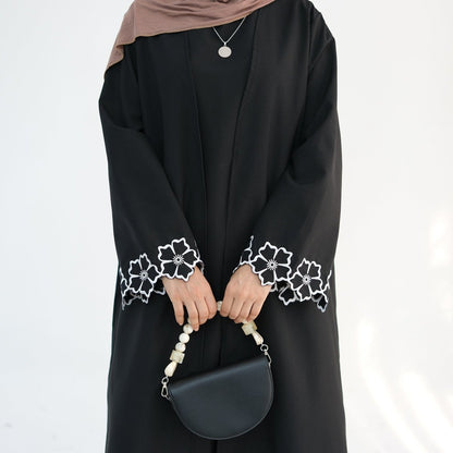 Noor Linen Abaya Set - Black - Nour Modesty