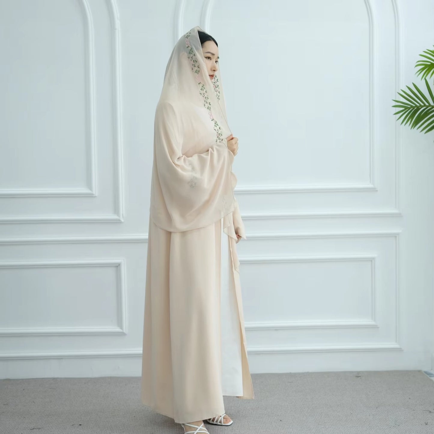 Green Abaya with Hijab Set