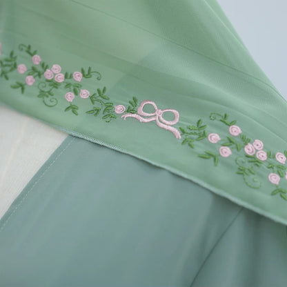 Green Abaya with Hijab Set