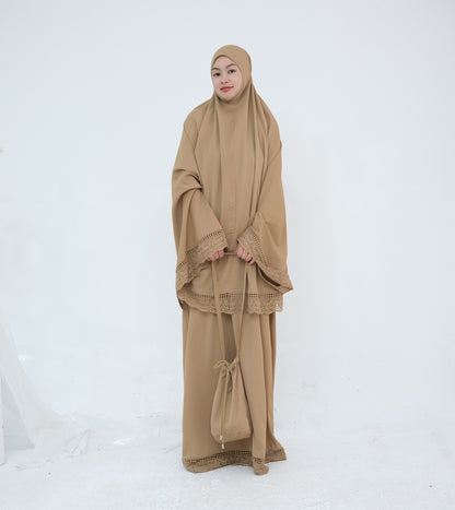Prayer Abaya Jilbab Set - Purple - Nour Modesty