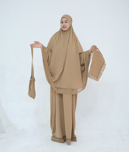 Prayer Abaya Jilbab Set - Purple - Nour Modesty
