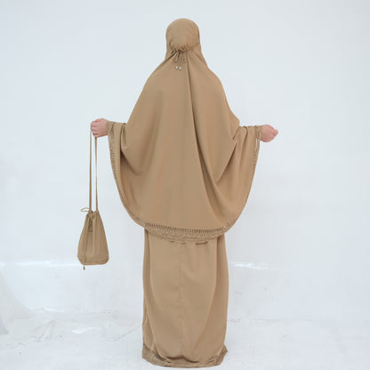 Prayer Abaya Jilbab Set - Purple - Nour Modesty