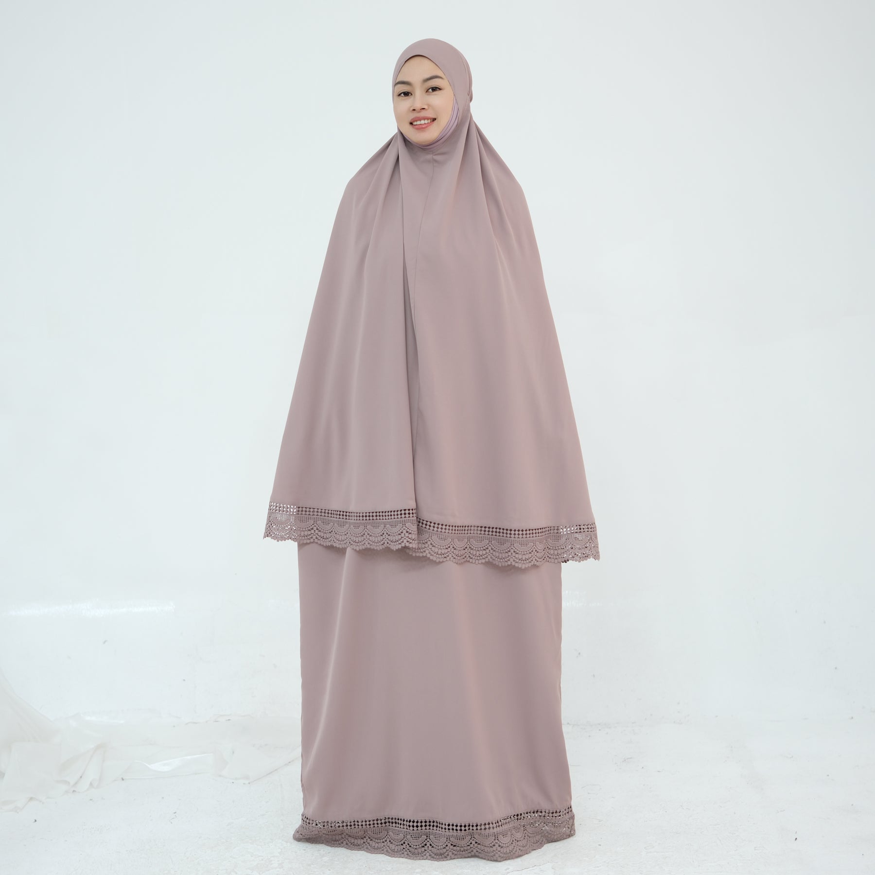 Prayer Abaya Jilbab Set - Purple - Nour Modesty