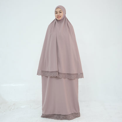Prayer Abaya Jilbab Set - Purple - Nour Modesty