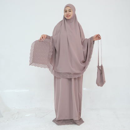 Prayer Abaya Jilbab Set - Purple - Nour Modesty