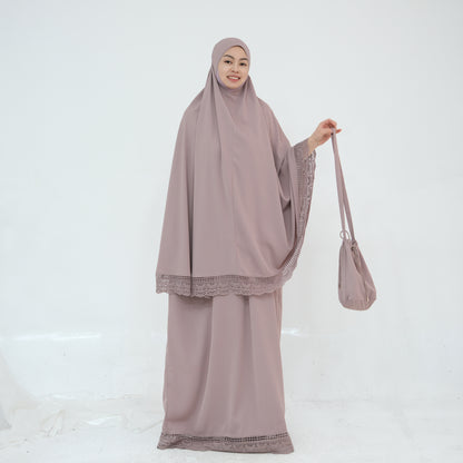 Prayer Abaya Jilbab Set - Purple - Nour Modesty