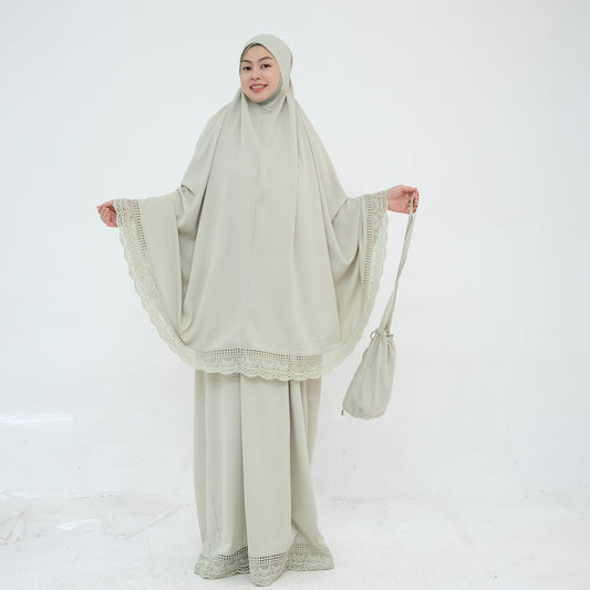 Prayer Abaya Jilbab Set - Purple - Nour Modesty