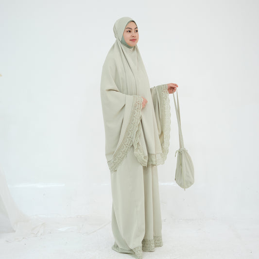 Prayer Abaya Jilbab Set - Purple - Nour Modesty