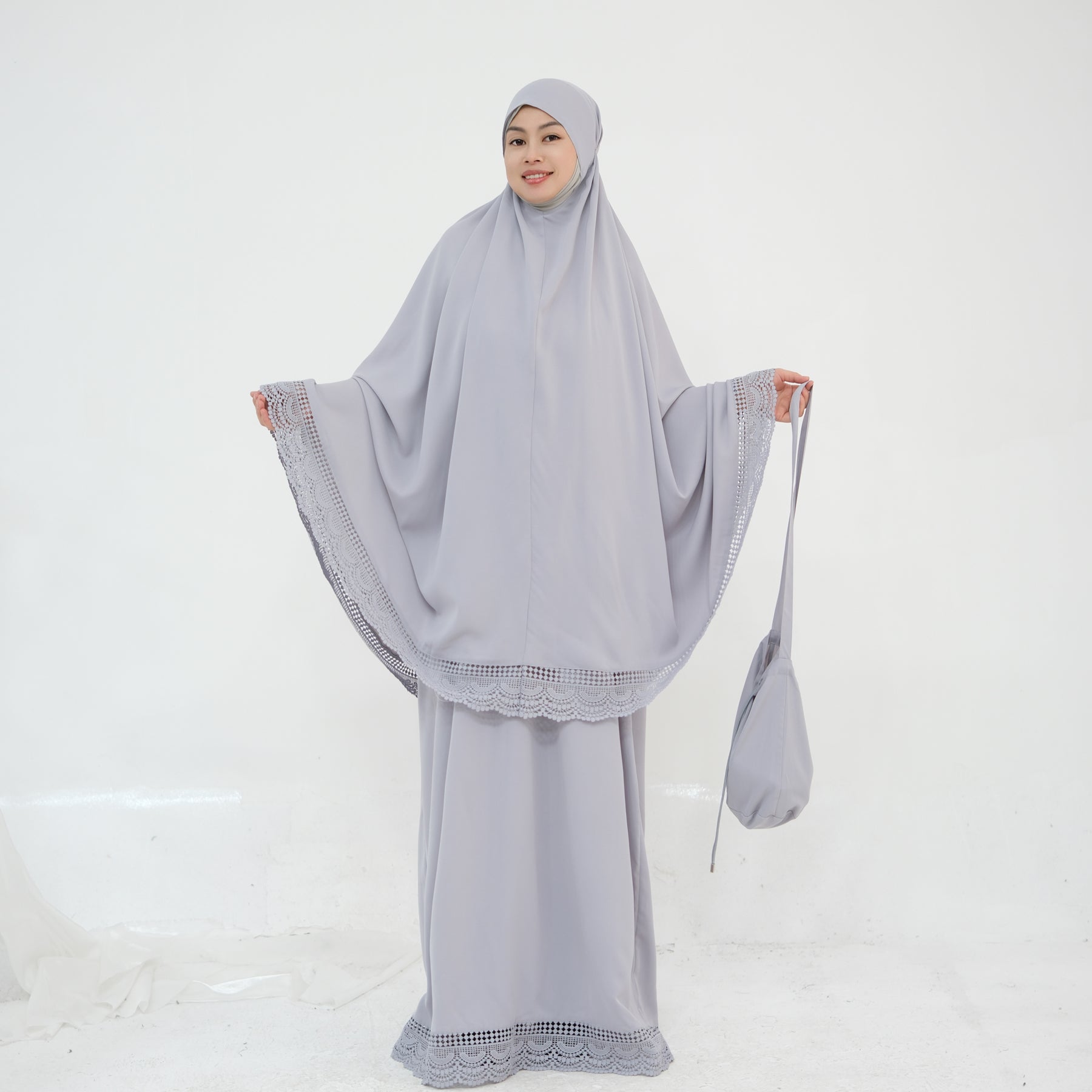 Prayer Abaya Jilbab Set - Purple - Nour Modesty