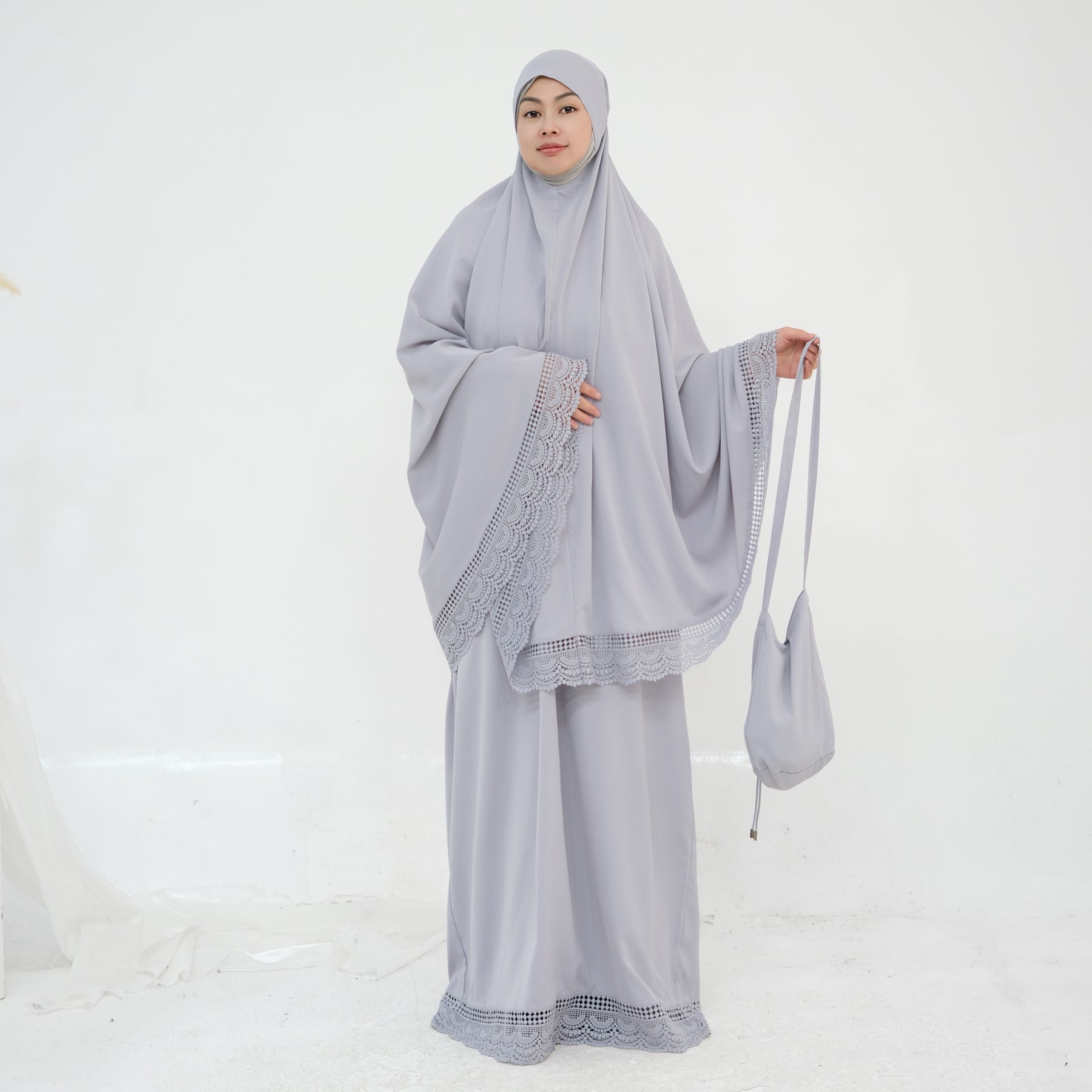 Prayer Abaya Jilbab Set - Purple - Nour Modesty