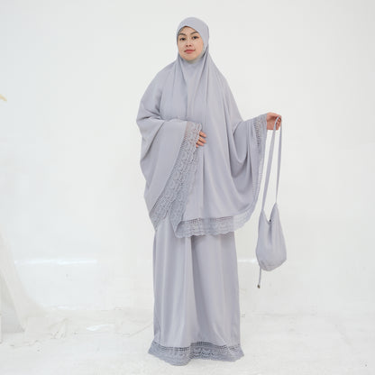 Prayer Abaya Jilbab Set - Purple - Nour Modesty