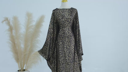 Leopard Print Butterfly Abaya