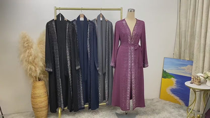 Luxury Rhinestone Open Abaya