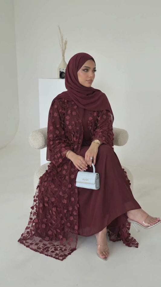 Safira Floral Abaya Set