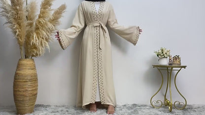 Luxury Beaded Open Abaya