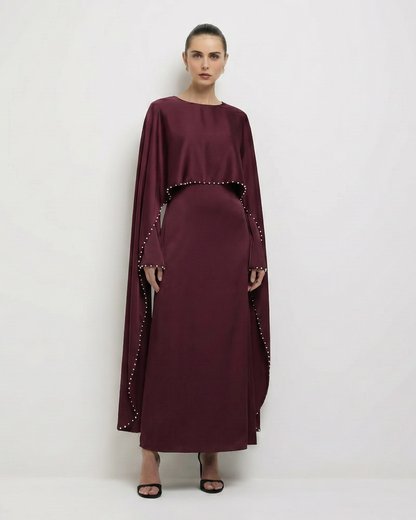 Shayla Modest Cape Dress